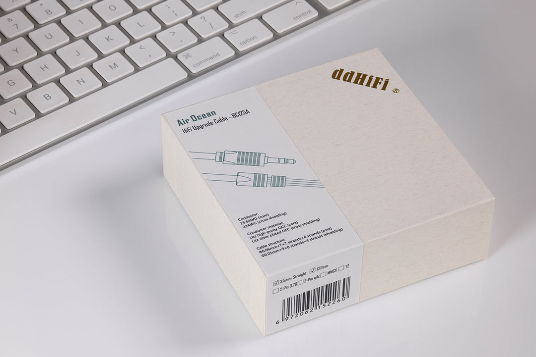 ddHiFi - BC125A (Air Ocean) 3.5mm OCC Copper Earphone Upgrade Cable with Shielding Layer