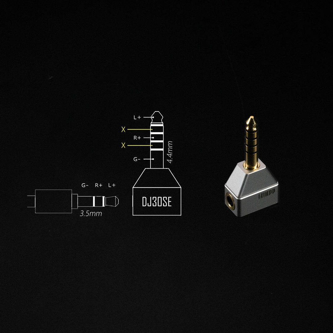 ddHiFi DJ30SE — 4.4mm 平衡公頭轉 3.5mm 單端母座插頭