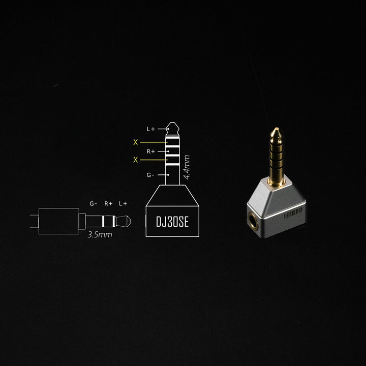 ddHiFi DJ30SE — 4.4mm 平衡公頭轉 3.5mm 單端母座插頭